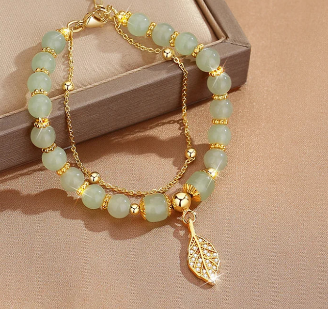 Pulsera hoja de oro jade Hetian REF: 35